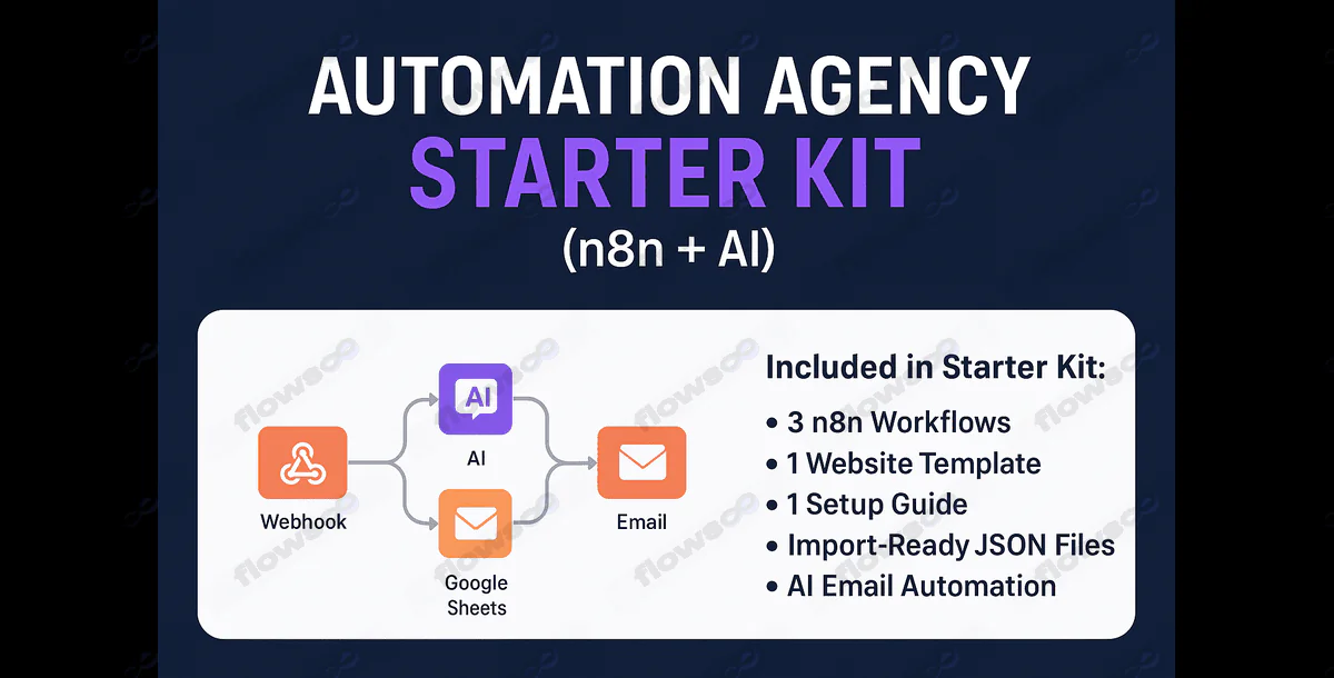 ⚡ **LIMITED TIME LAUNCH PRICE ($5)** ⚡  Automation Agency Starter Kit (n8n + AI)
